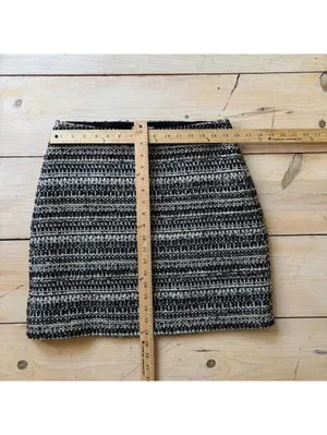 Loft EUC Women's Tweed Boucle Holiday Striped Metallic Mini Skirt 6 thumbnail 6