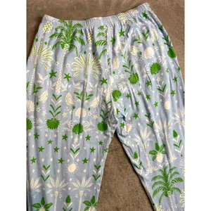The Cat's Pajamas PJ Set Womens XS Blue Tropicana Palm Pima Cotton Lounge thumbnail 11