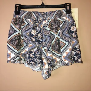 American Eagle‎ Culotte Paisley Pull on Shorts Blue Brown Small thumbnail 2