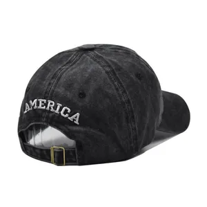 Black American Flag USA Baseball Cap - Tactical Army Cotton Casual Hat thumbnail 3