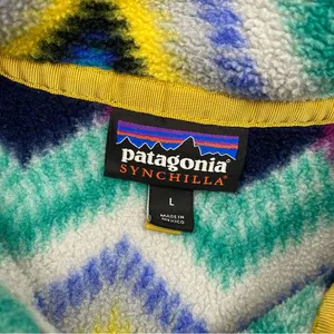 Patagonia Synchilla Retro Timber Twist Navy Blue Fleece Snap T Pullover Sweater thumbnail 11