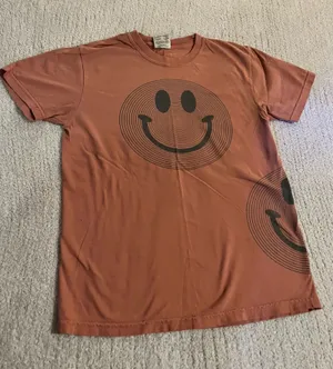 Comfort Colors Smiley Face T-Shirt thumbnail 1