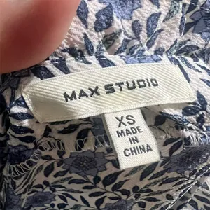 Max Studio Women's XS Blue Floral Maxi Dress Boho Chic 3/4 Sleeve thumbnail 10