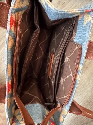 Wrangler Aztec Blue Western Tote Bag Crossbody Purse thumbnail 6