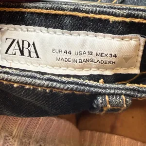 Zara Womens Wide Leg Barrel‎ Jeans Dark Wash High Rise Denim Size 12 Blue thumbnail 2
