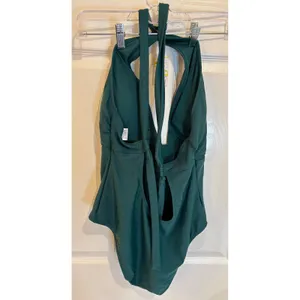 Shade & Shore Halter Plunge One Piece Swimsuit Green Womens Medium‎ M 8-10 New thumbnail 4