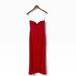 Lulus Sizzling Spark Red Strapless Bodycon Midi Dress size M NWT thumbnail 5