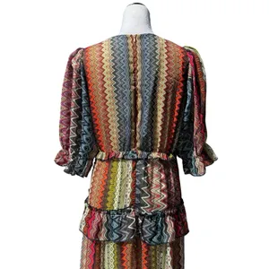Ciebon Madelyn Puff Sleeve Tiered Maxi Dress M Pockets Boho Cottage Western thumbnail 11