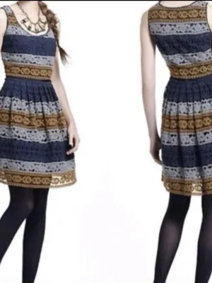 $228 Anthropologie Maeve Striated Lace Dress Size 0 Vintage Anthro thumbnail 2