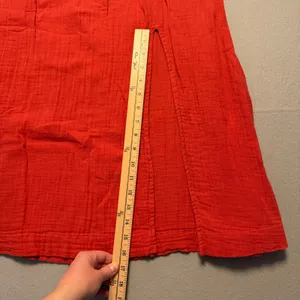 Pact Organic Cotton Gauze Crop Top Maxi Skirt Set Red Women Small XS thumbnail 6