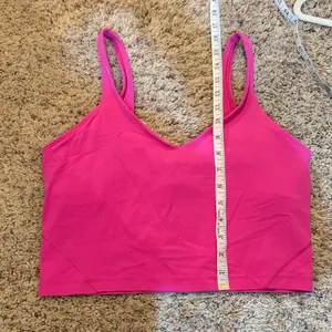Lululemon Align Crop Tank Top Hot Pink Barbie Athletic Yoga Built-in Bra Size 12 thumbnail 7