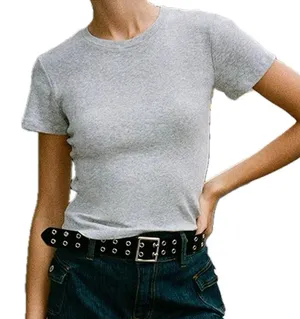 Brandy Melville John Galt 100% Cotton Heather Gray Crewneck Tee T-Shirt One Size thumbnail 1