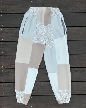Cream/Tan Neutral 1/1 Luminate Thrifts North Face Handmade Patchwork Sweatpants thumbnail 4