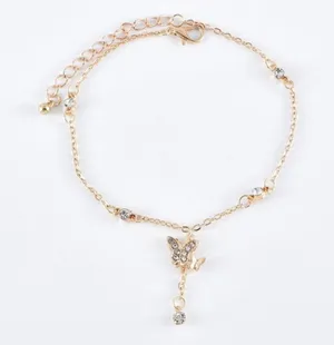Layered Love Heart Butterfly Anklet for Women thumbnail 3