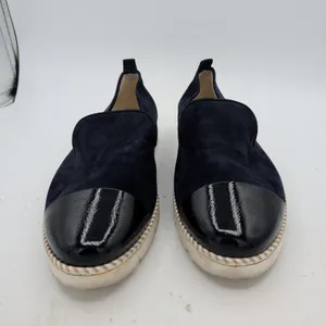 Paul Green Daniella Navy Suede Black Patent Cap Toe Loafers Womens 7 UK 4.5 thumbnail 3