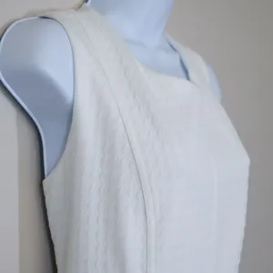Tommy Hilfiger Shift‎ Dress 8 White Textured Pique Pocket Sleeveless Mod Preppy thumbnail 9