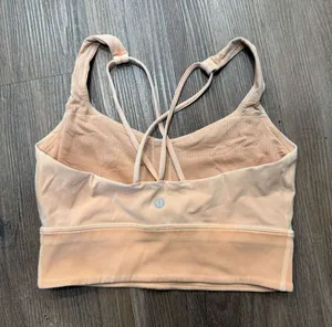Lululemon Ebb to Street Bra Light Support Peach Longline Strappy Back 6 thumbnail 1