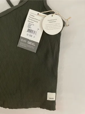 Vuori NWT Rib Crop Tank Top Back Strappy Top Oregano Green Size M thumbnail 5