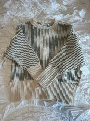 Altar'd State - Green + Cream Striped Sweater thumbnail 1