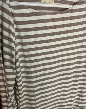 Kohl's Striped Ribbed Cozy Long Sleeve Tee Shirt thumbnail 2
