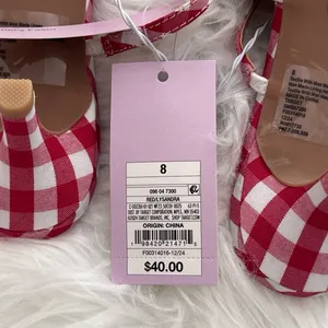 Wild Fable Red Gingham Bow Kitten Heels Size 8 thumbnail 6