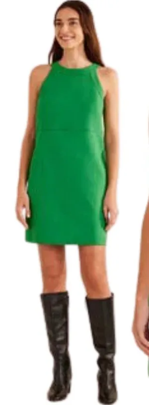 Boden Sleeveless Mini Shift Dress Women's 8R Kelly Green Preppy Cocktail Career thumbnail 1