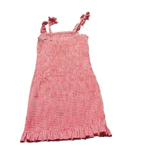 Gianni Bini Mia Smocked Gingham Square Neck Ruffle Strap Dress Red Size Medium thumbnail 9