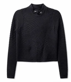 272 Nike Women’s Black Long Sleeve Spandex Muck neck Top .Size-Large. thumbnail 1