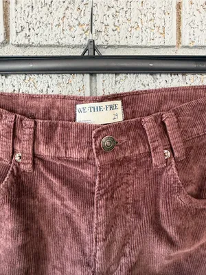 We The Free Free People Risk Taker High Rise Straight Leg Cords in Chocolate Truffle Size 29 thumbnail 3
