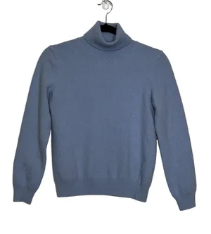 United Colors of Benetton Turtleneck Sweater Size Large Light Blue Wool Blend thumbnail 1