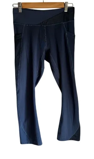 Pearl Izumi Women's Capri Leggings Medium Dusty Blue Mesh Pocket Athletic thumbnail 1