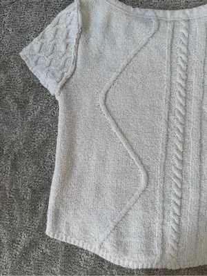 Free People Baby Cable Tee in Ivory Off White Size Small Cotton Blend Boho thumbnail 12