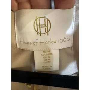 House of Harlow 1960 Plaid Cream & Tan Blazer Double Breasted Size Medium 90's thumbnail 7