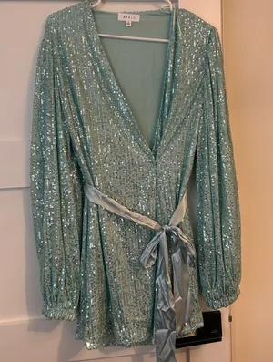 Mabel sequin wrap dress thumbnail 1