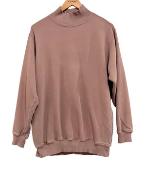 Aerie Womens XS Mock Neck Oversized Sweatshirt Mauve Brown Fleece Pullover‎ thumbnail 1