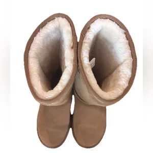 Ausland Women's Snow tall Boots Sz 5.5 US chestnut Fur Lined Winter Sheepskin thumbnail 8
