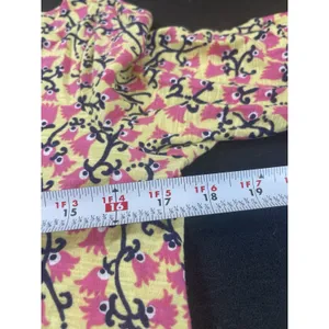 Lilly Pulitzer Cotton Slub Yellow Pink Short Bell Sleeve Top Summer Vacation L thumbnail 11