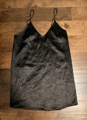 Addie Black Silk Slip Dress thumbnail 1