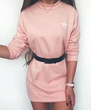 Adidas Pastel Pink Sweat Dress thumbnail 1