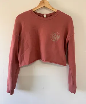 Cropped Women's Crewneck Sweatshirt in Dusty Rose Small Bella Canvas thumbnail 1