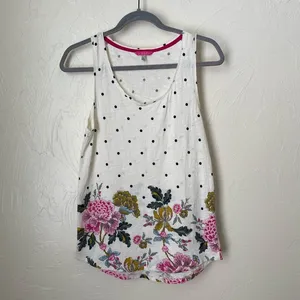 Joules polka dot floral tank top▪️size 6 thumbnail 1