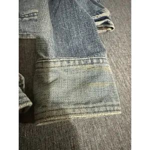 Mossimo Denim Vintage Y2K Distressed Cropped Jean Jacket Women's Sz L thumbnail 6