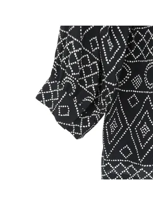 Madewell Lace Up Peasant Caravan Print Black Tassel Tie Top S thumbnail 5