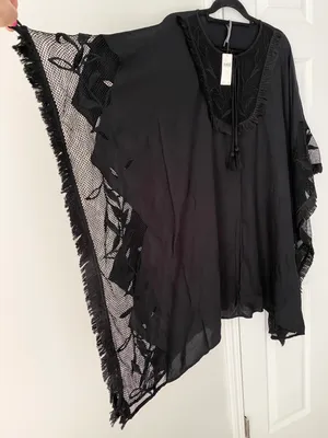 Embroidered Kimono Style Dress/ Cover-Up, Size XS/S thumbnail 10