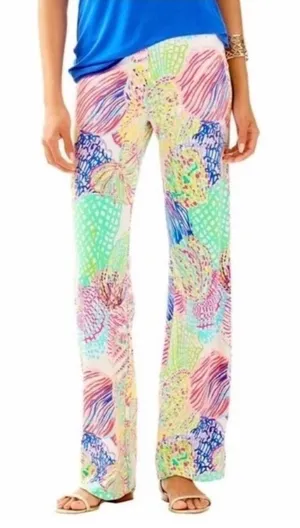 Lilly Pulitzer Georgia May Palazzo Pants Women M Multi Roar Of The‎ Seas Coastal thumbnail 1