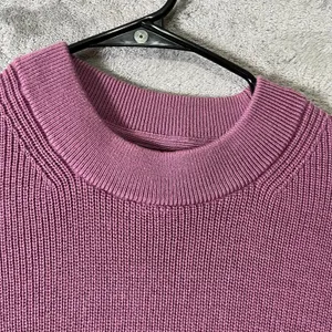 Lululemon Merino Wool Blend Ribbed Crewneck Sweater Purple 8‎ Cozy Chunky Knit thumbnail 6