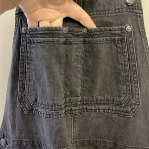 GAP Acid Wash Black Adjustable Razorback Overalls Pockets and Side Buttons- M thumbnail 6