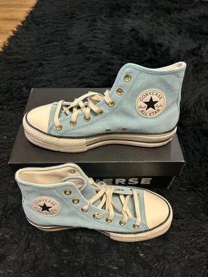 CONVERSE Ctas Lift Hi top blue leather platform shoes sneakers women’s 8 new thumbnail 8