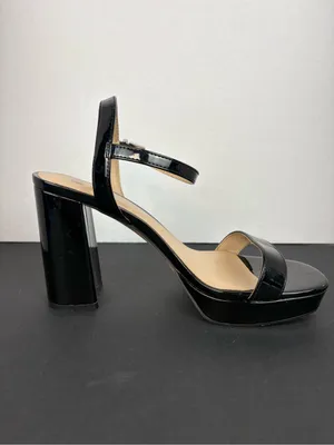 mix no. 6 Black Patent Platform Block Heel Sandals - Women thumbnail 6