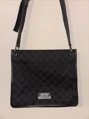 Gucci Black GG Canvas Crossbody Bag thumbnail 2